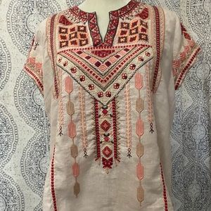 Johnny Was Sabriya Hi Lo Linen Tunic M 1/17 end